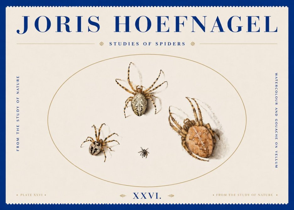Joris Hoefnagel Studies of Spiders III No4 - Plakat