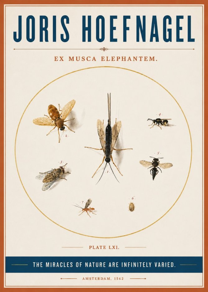 Joris Hoefnagel Ex Mvsca Elephantem. No4 - Plakat