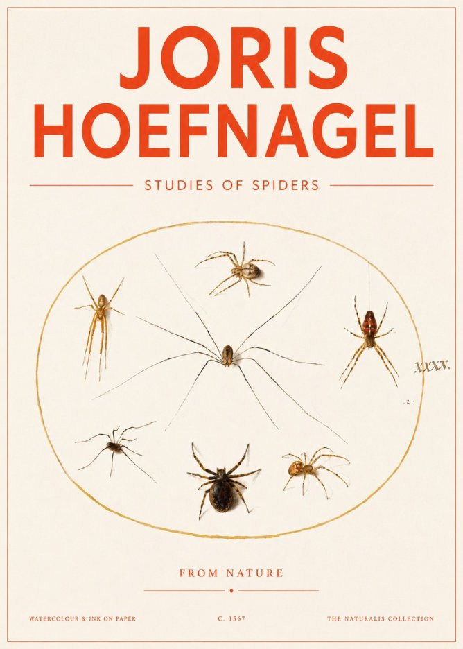 Joris Hoefnagel Studies of Spiders from Nature No3 - Plakat