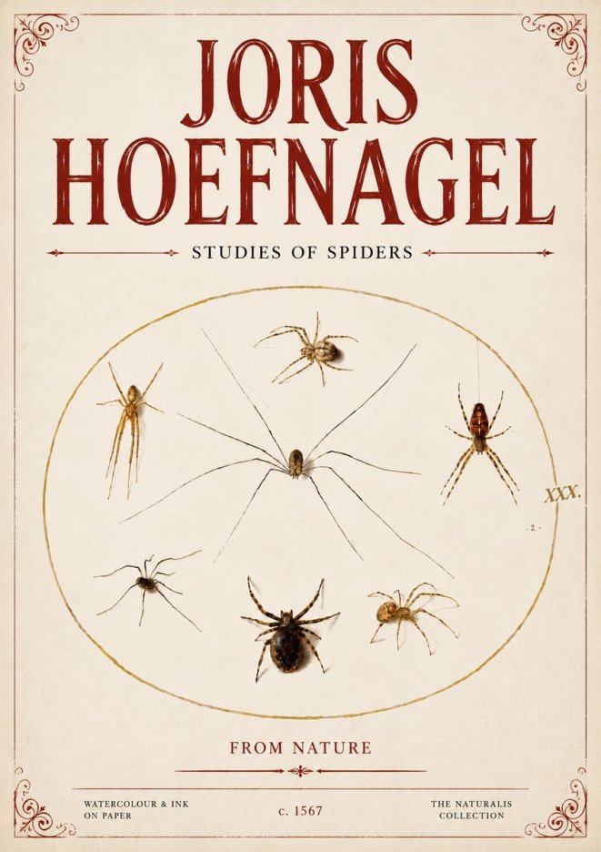Joris Hoefnagel Studies of Spiders from Nature No6 - Plakat