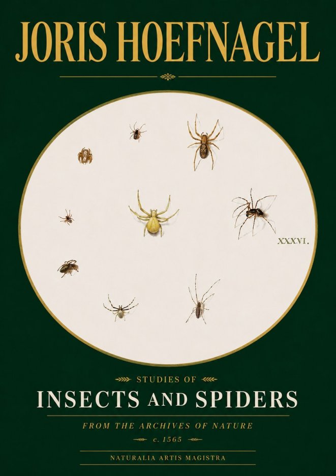 Joris Hoefnagel Studies of Insects and Spiders No3 - Plakat