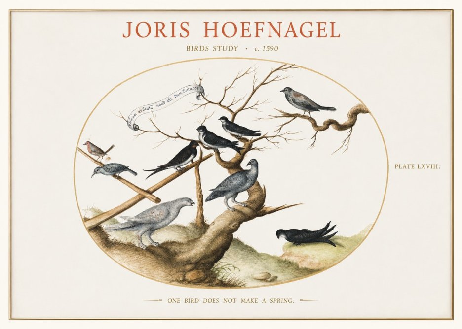 Joris Hoefnagel Birds Study No1 - Plakat