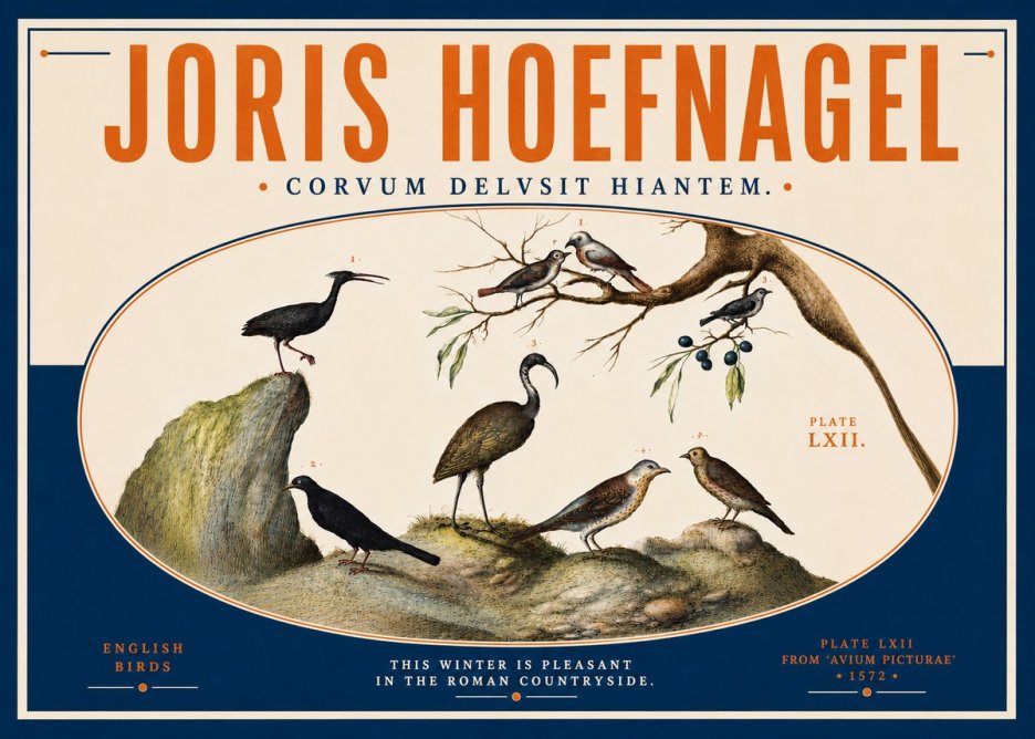Joris Hoefnagel English Birds Plate Lxii No5 - Plakat