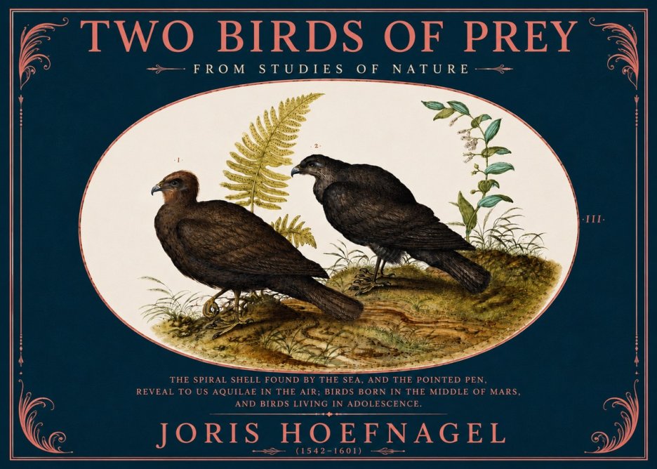 Joris Hoefnagel Two Birds of Prey - from Studies of Nature No4 - Plakat