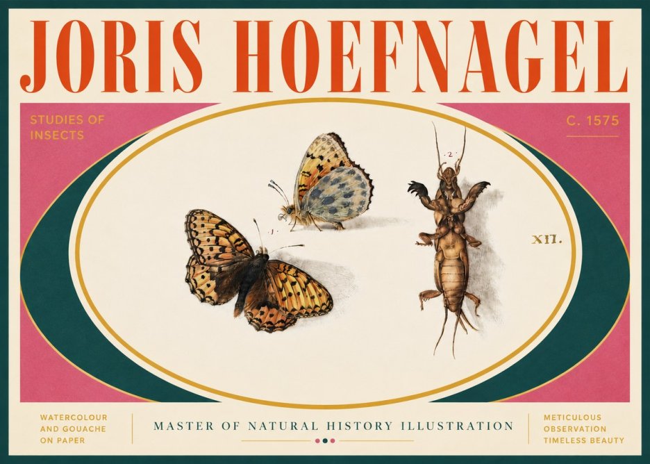Joris Hoefnagel Studies of Insects Xii No4 - Plakat
