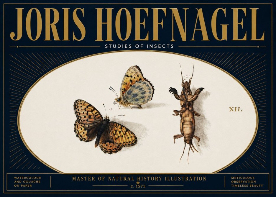 Joris Hoefnagel Studies of Insects Xii No6 - Plakat