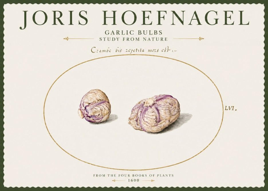 Joris Hoefnagel Garlic Bulbs Study from Nature No4 - Plakat