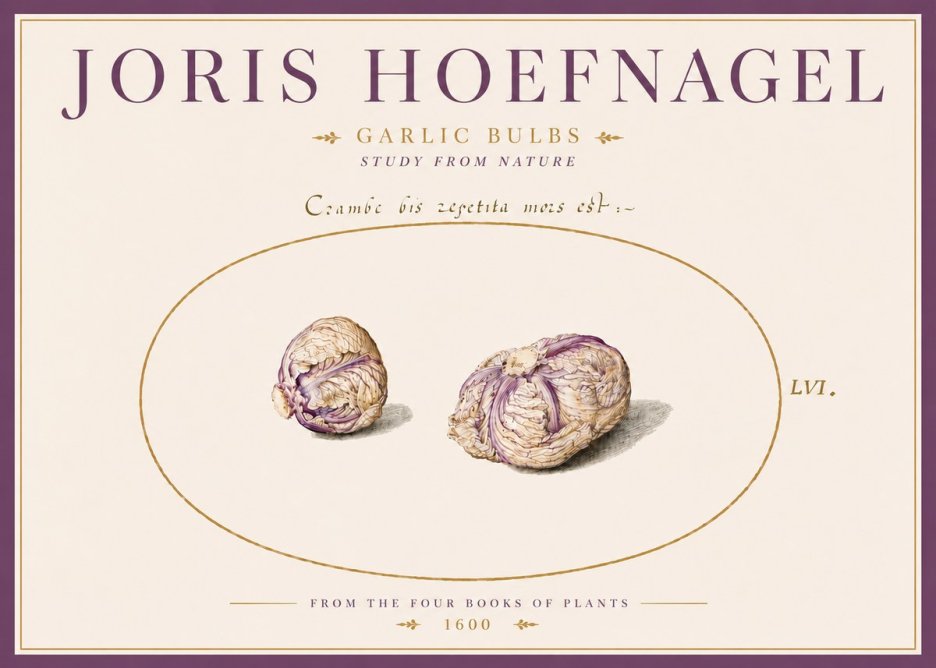 Joris Hoefnagel Garlic Bulbs Study from Nature No5 - Plakat