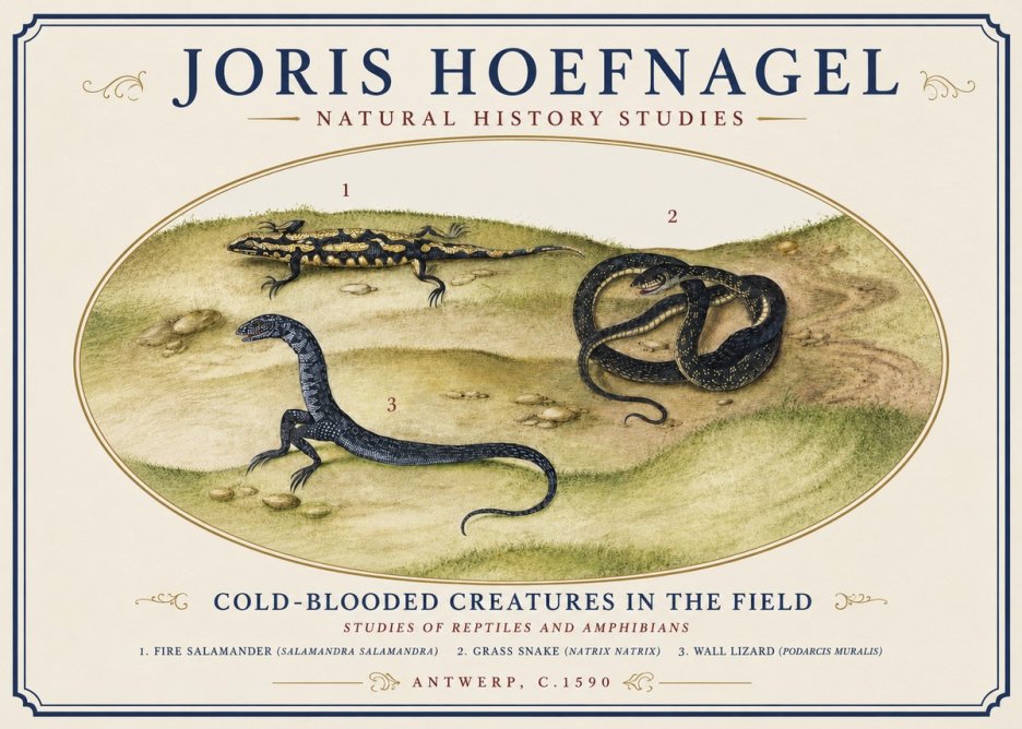 Joris Hoefnagel Cold-blooded Creatures in the Field No3 - Plakat