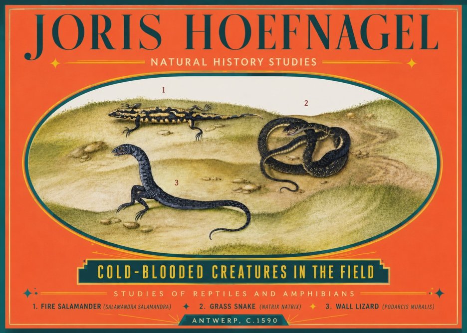 Joris Hoefnagel Cold-blooded Creatures in the Field No5 - Plakat