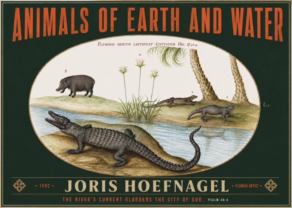 Joris Hoefnagel Animals of Earth and Water No2 - Plakat