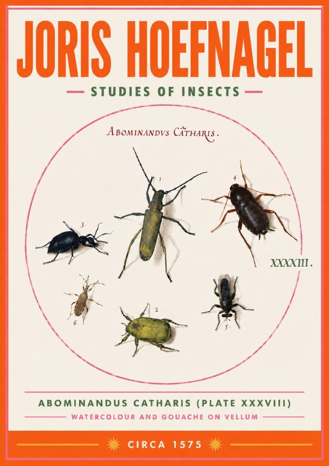 Joris Hoefnagel Abominandus Catharis (Plate Xxxviii) No3 - Plakat