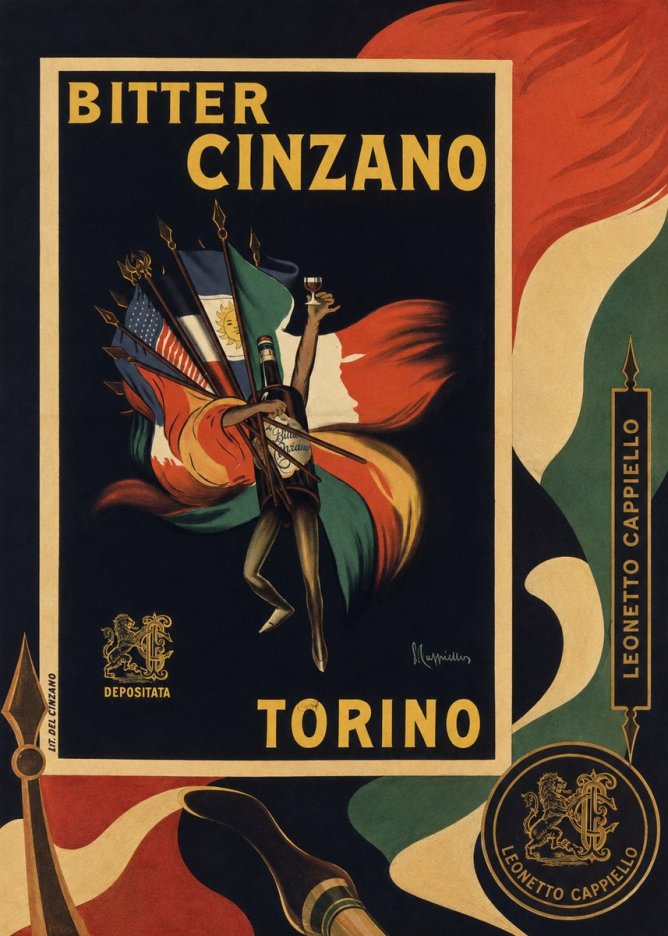Leonetto Cappiello Bitter Cinzano Torino No6 - Plakat