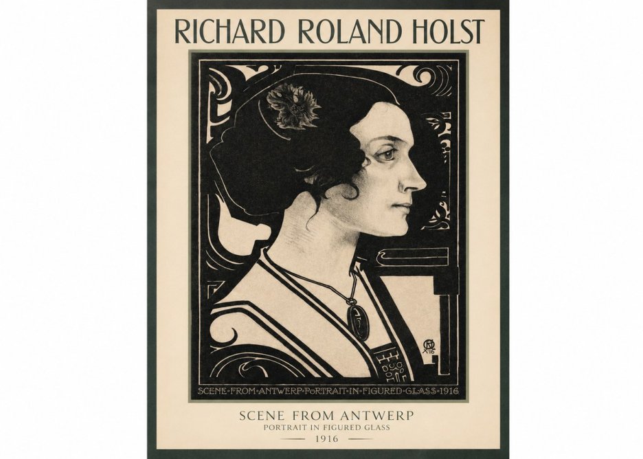 Richard Roland Holst Scene from Antwerp - Portrait in Figured Glass No2 - Plakat
