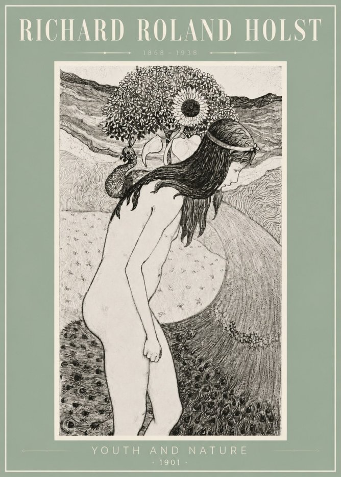 Richard Roland Holst Youth and Nature No3 - Plakat