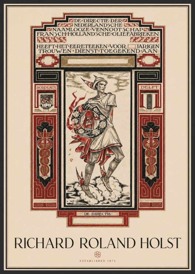 Richard Roland Holst Awarded for Anniversary, Marriage and Loyal Service No2 - Plakat