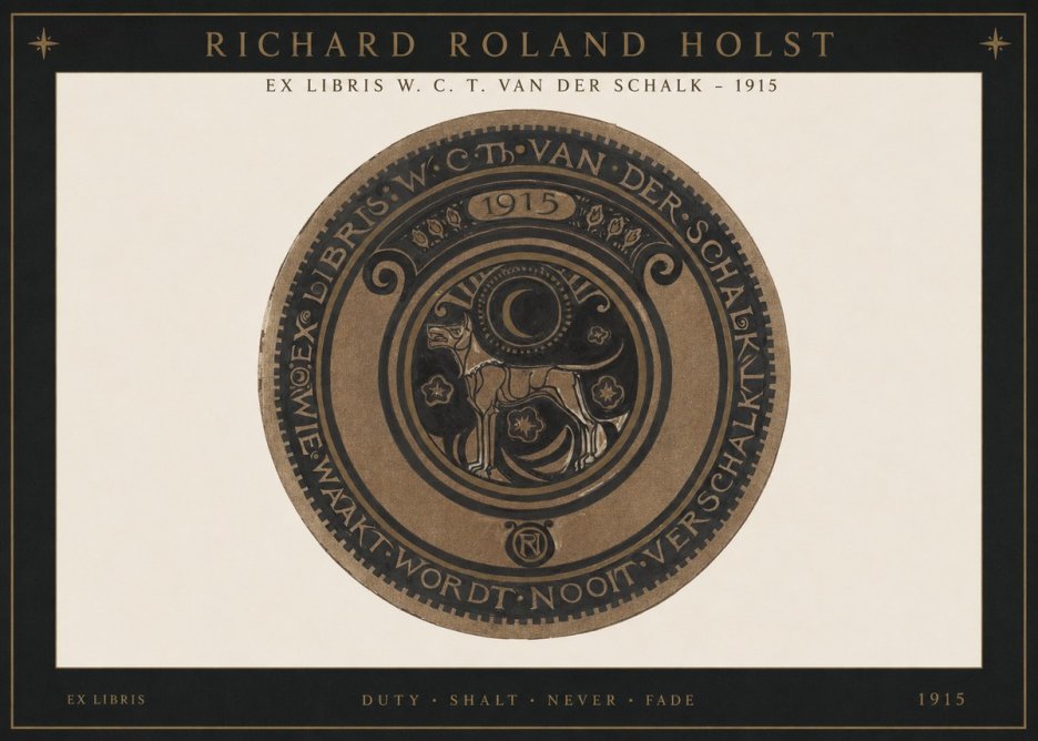Richard Roland Holst Ex Libris W. C. T. Van Der Schalk - 1915 No1 - Plakat