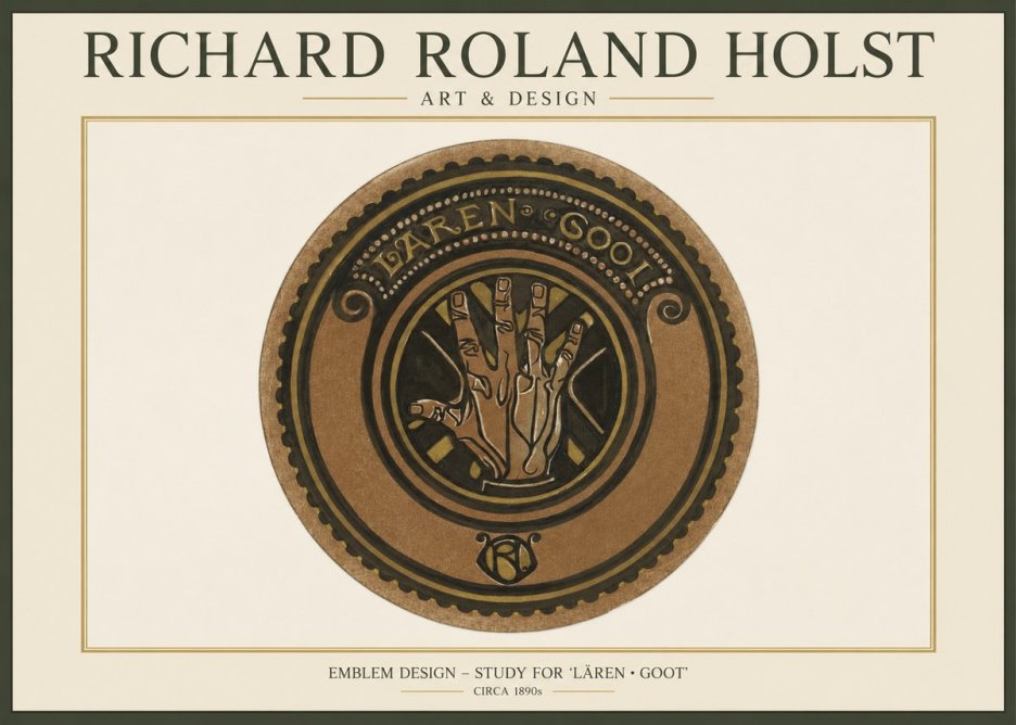 Richard Roland Holst Emblem Design – Study for 'Lären • Goot' No1 - Plakat