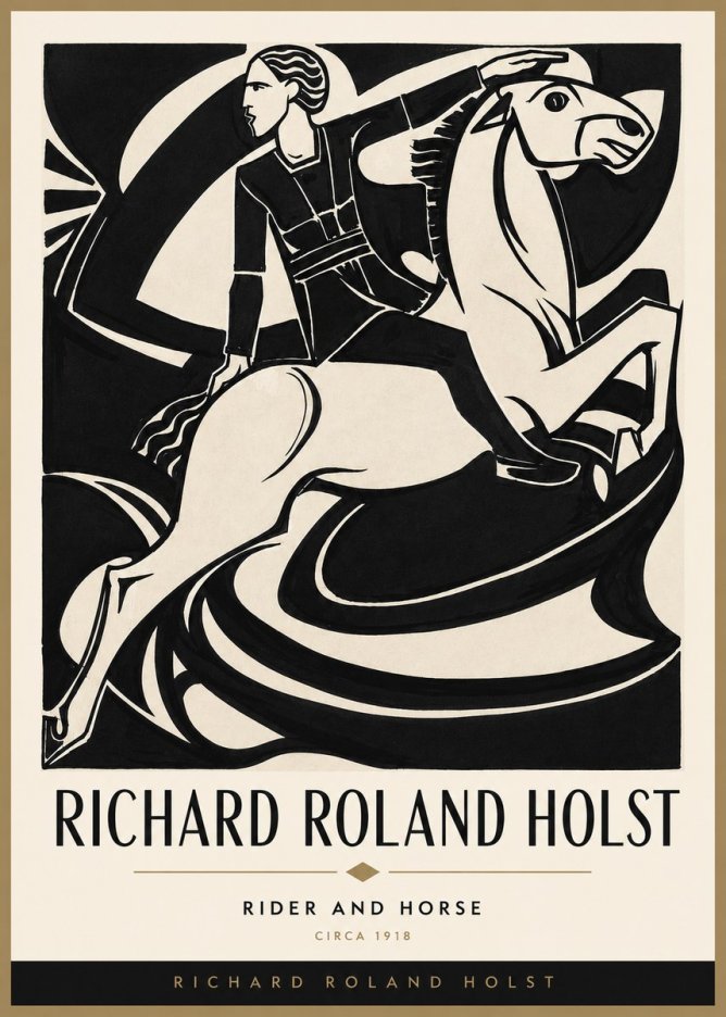 Richard Roland Holst Rider and Horse No3 - Plakat
