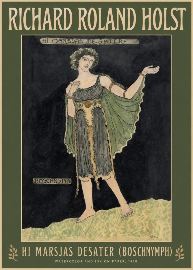 Richard Roland Holst Hi Marsjas Desater (Boschnymph) No2 - Plakat