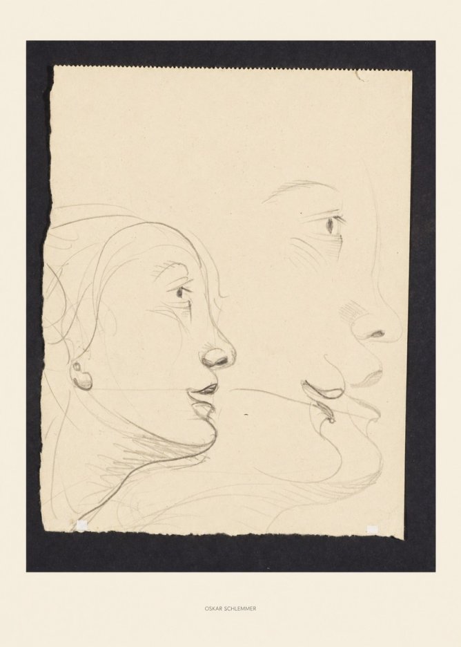 Oskar Schlemmer Profile Studies No5 - Plakat