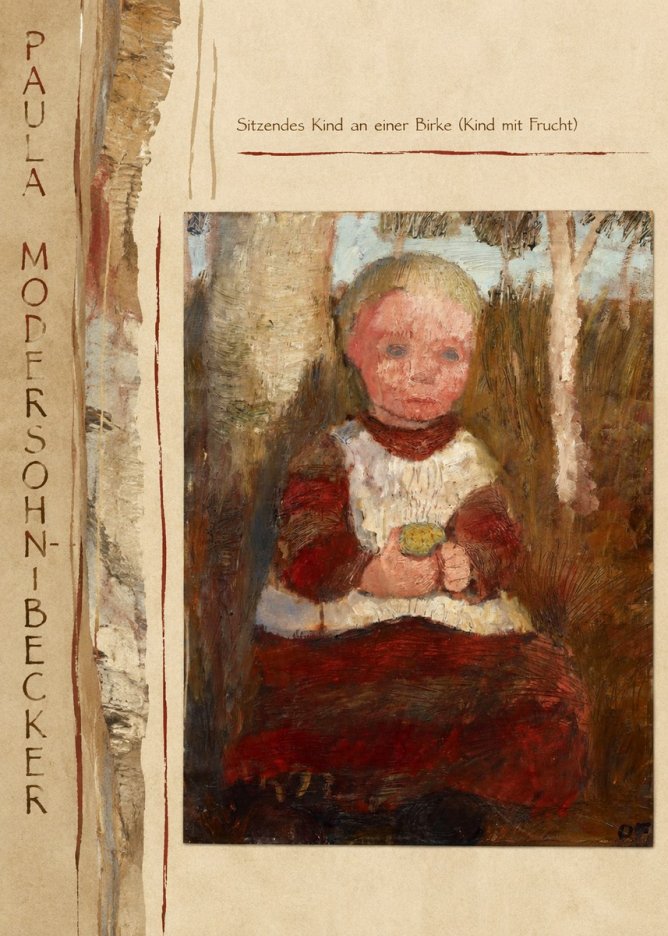 Paula Modersohn-Becker Sitzendes Kind an Einer Birke (Kind Mit Frucht) No3 - Plakat