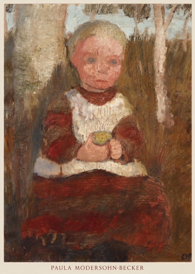 Paula Modersohn-Becker Sitzendes Kind an Einer Birke (Kind Mit Frucht) No6 - Plakat