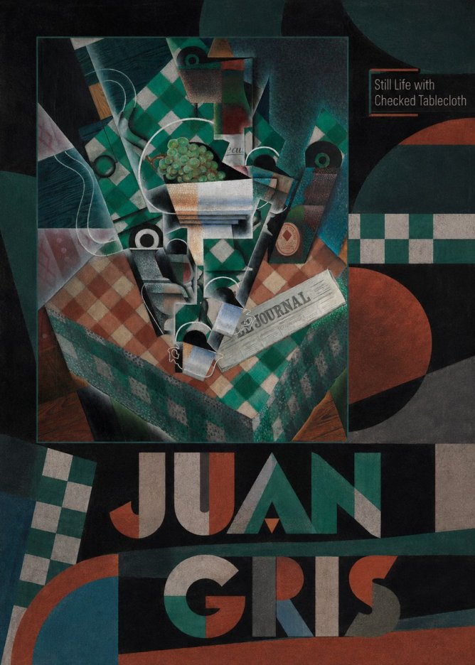 Juan Gris Still Life with Checked Tablecloth No5 - Plakat