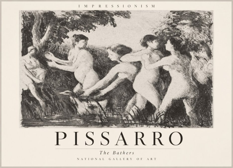 Pissarro The Bathers No2 - Plakat