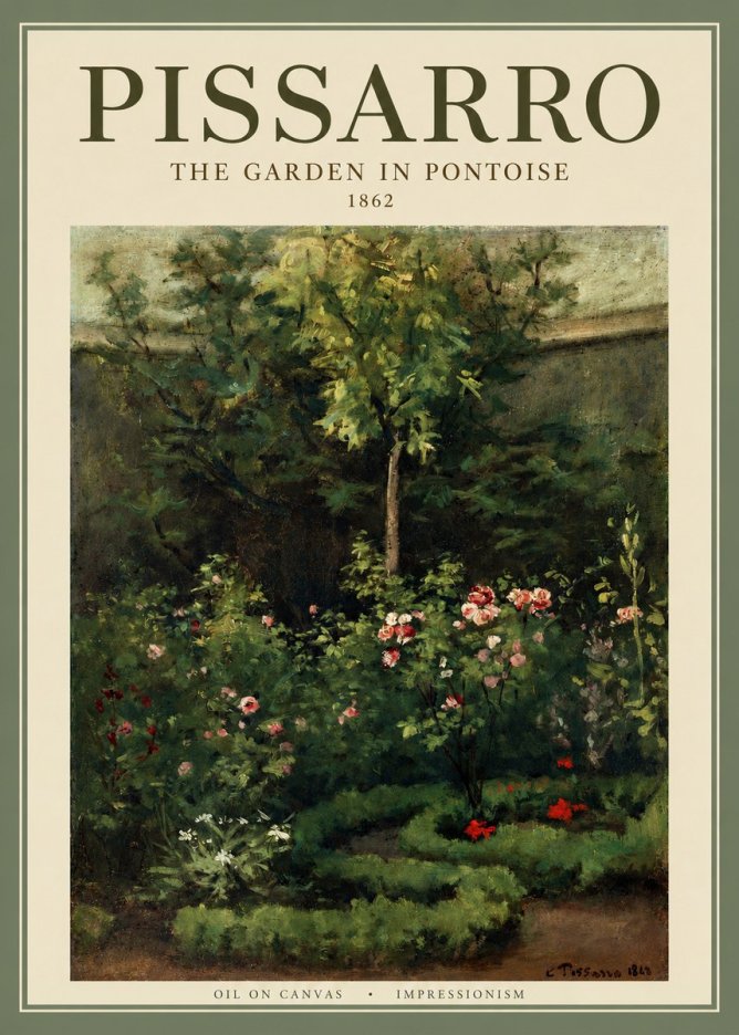 Pissarro The Garden in Pontoise No2 - Plakat