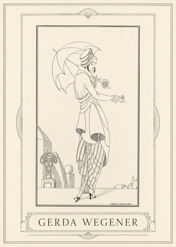 Gerda Wegener Elegant Figure with Parasol No1 - Plakat