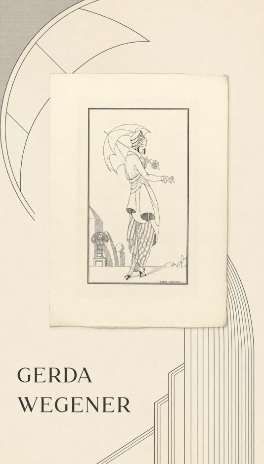 Gerda Wegener Elegant Figure with Parasol No5 - Plakat