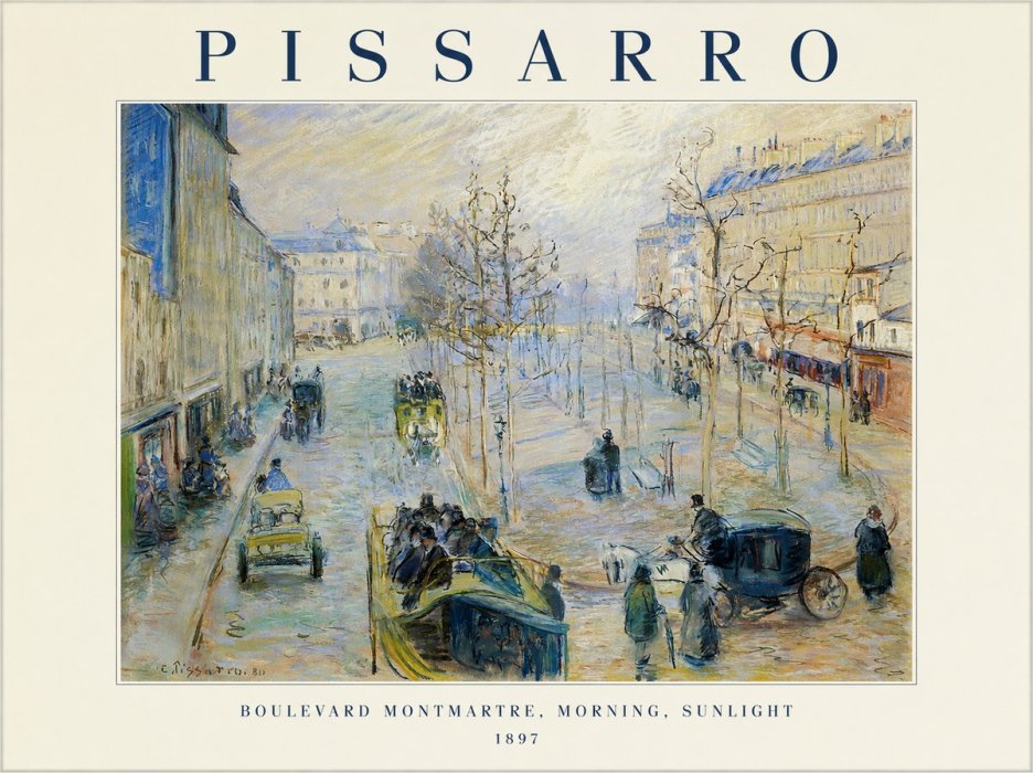 Pissarro Boulevard Montmartre, Morning, Sunlight I No1 - Plakat