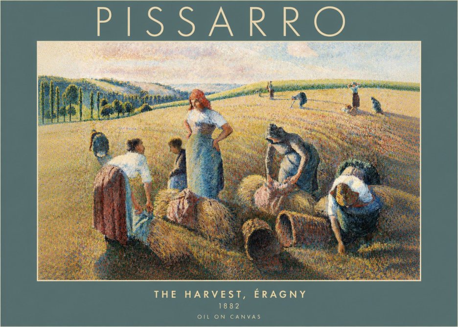 Pissarro The Harvest, Éragny No2 - Plakat