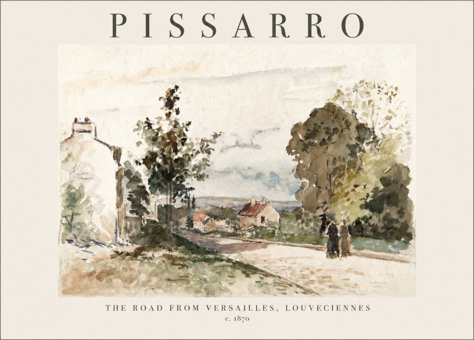 Pissarro The Road from Versailles, Louveciennes No1 - Plakat