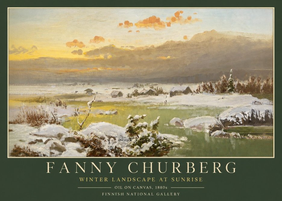 Fanny Churberg Winter Landscape at Sunrise No3 - Plakat