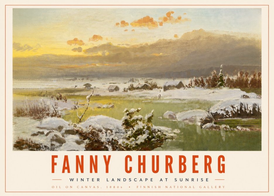 Fanny Churberg Winter Landscape at Sunrise No4 - Plakat