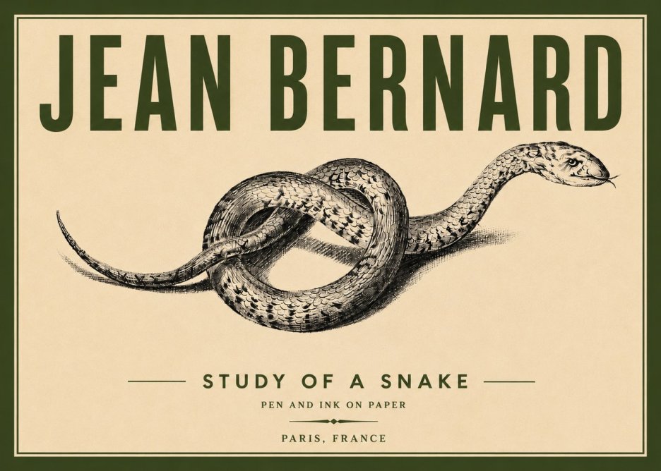 Jean Bernard Study of a Snake No6 - Plakat