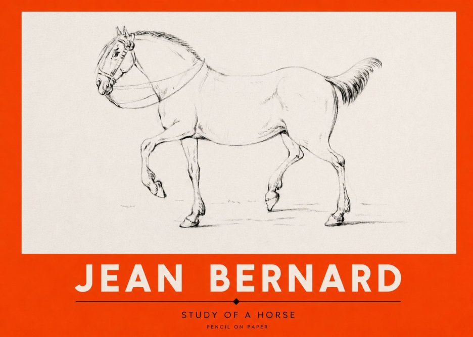 Jean Bernard Study of a Horse XVI No2 - Plakat