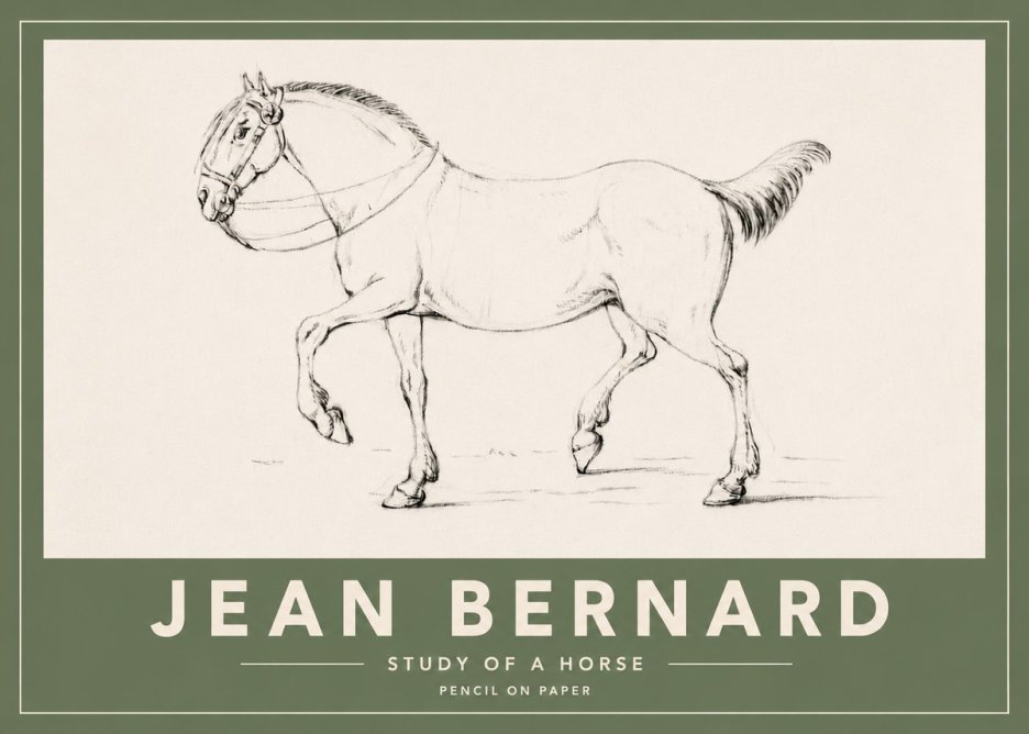 Jean Bernard Study of a Horse XVI No4 - Plakat