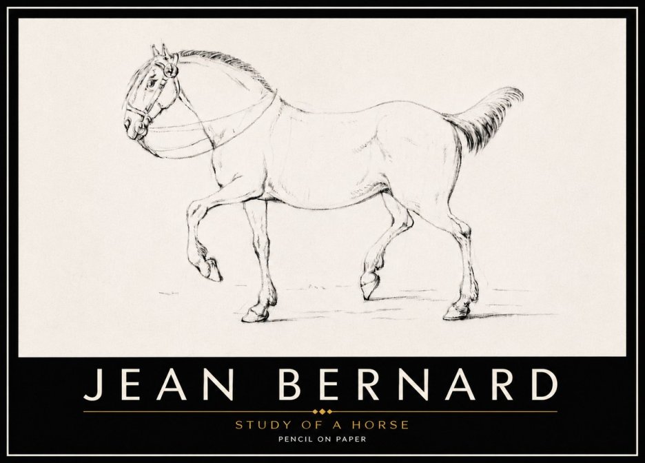 Jean Bernard Study of a Horse XVI No6 - Plakat