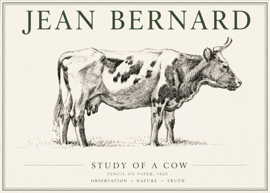 Jean Bernard Study of a Cow XX No6 - Plakat