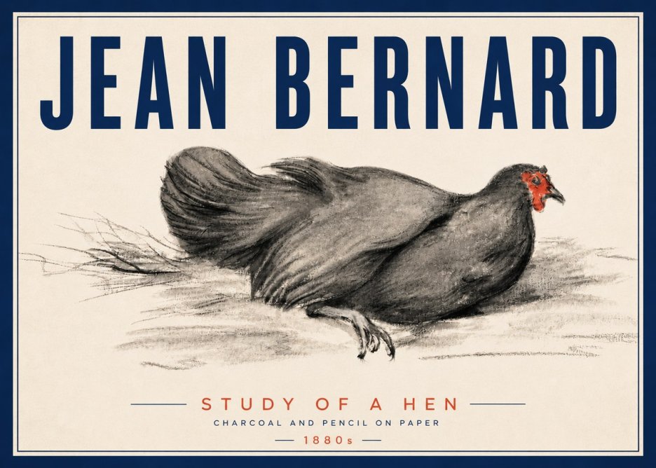 Jean Bernard Study of a Hen No5 - Plakat