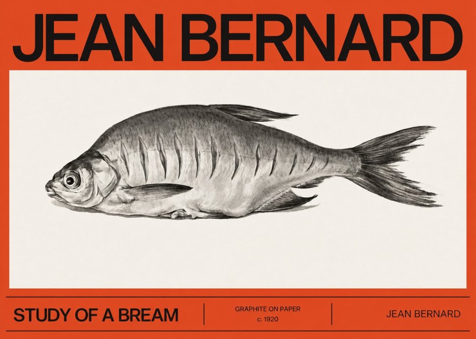 Jean Bernard Study of a Bream No2 - Plakat