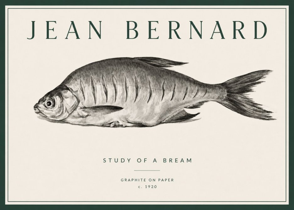 Jean Bernard Study of a Bream No3 - Plakat