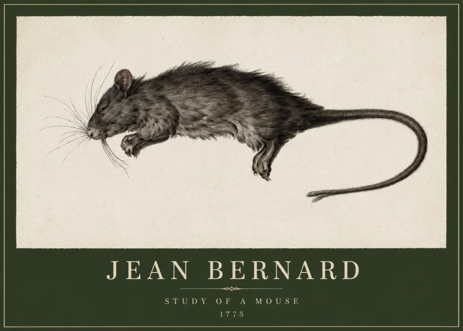 Jean Bernard Study of a Mouse II No2 - Plakat