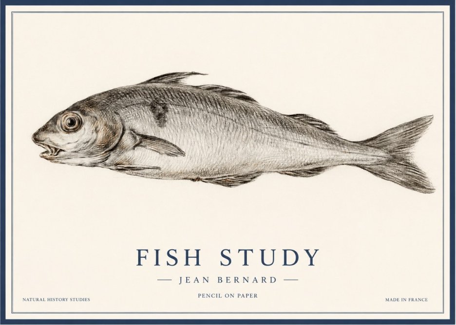 Jean Bernard Fish Study III No1 - Plakat