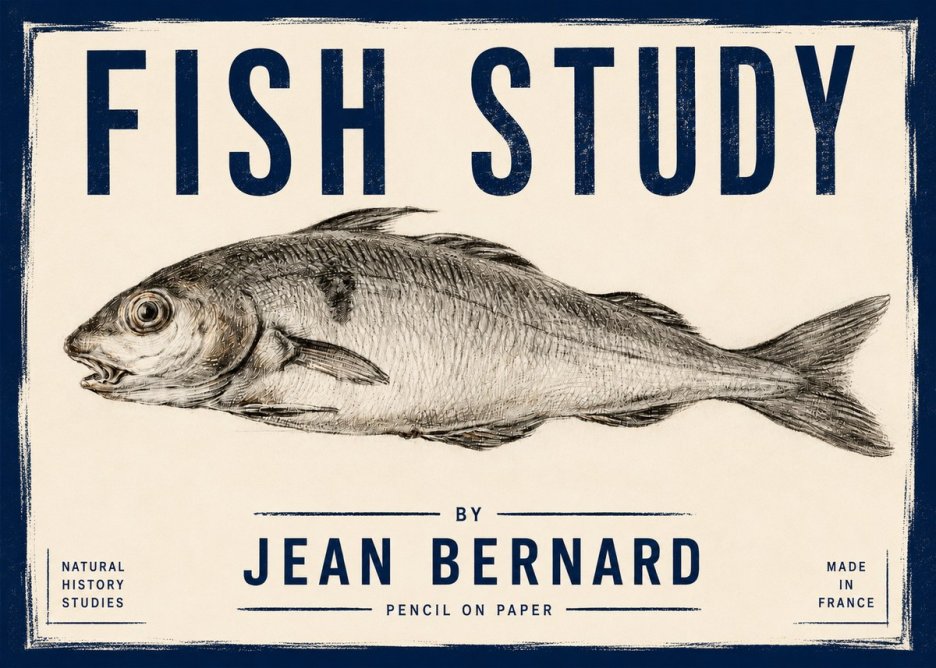 Jean Bernard Fish Study III No4 - Plakat