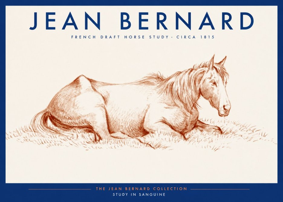 Jean Bernard Reclining Horse No3 - Plakat