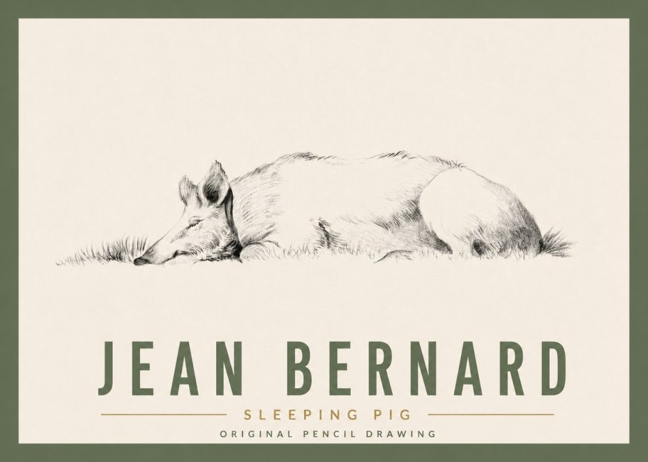 Jean Bernard Sleeping Pig II No5 - Plakat